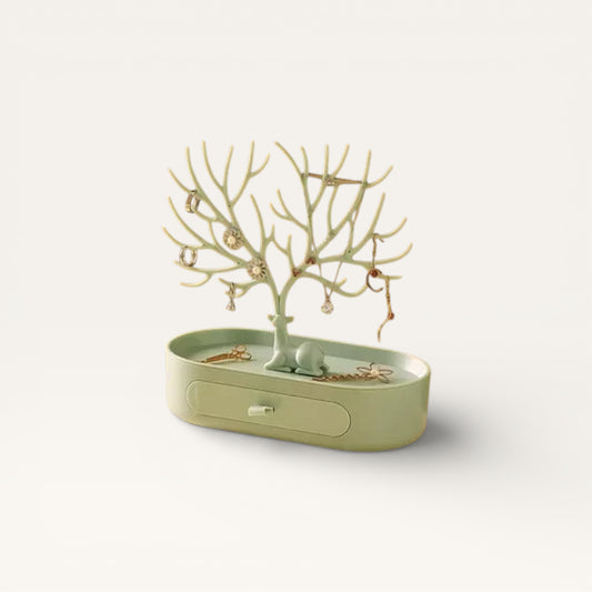 Arbre à Bijoux cerf avec tiroir vert