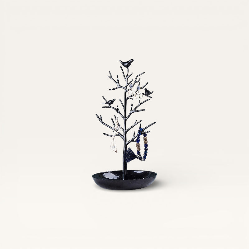 Arbre à Bijoux en métal noir décoré