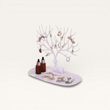 Arbre à bijoux cerf blanc avec des bijoux