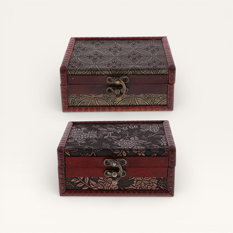 Boîte à Bijoux ancienne en bois ensemble