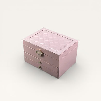 Boîte à bijoux femme rose fermé