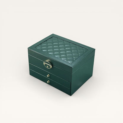 Boîte à bijoux femme vert fermé