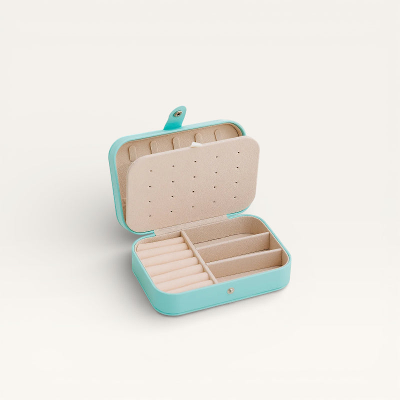 Boîte à bijoux pour voyage turquoise