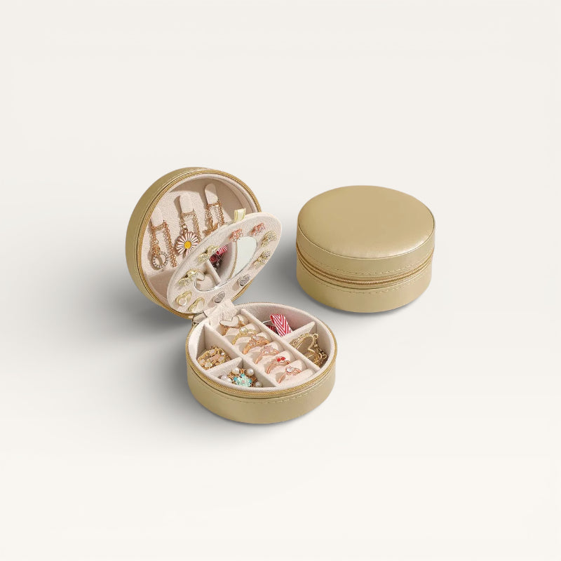 Boîte à bijoux de voyage en cuir