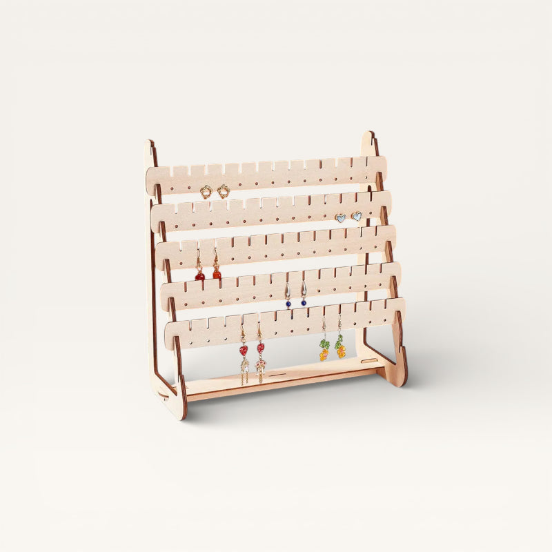 Porte boucle d'oreille en bois