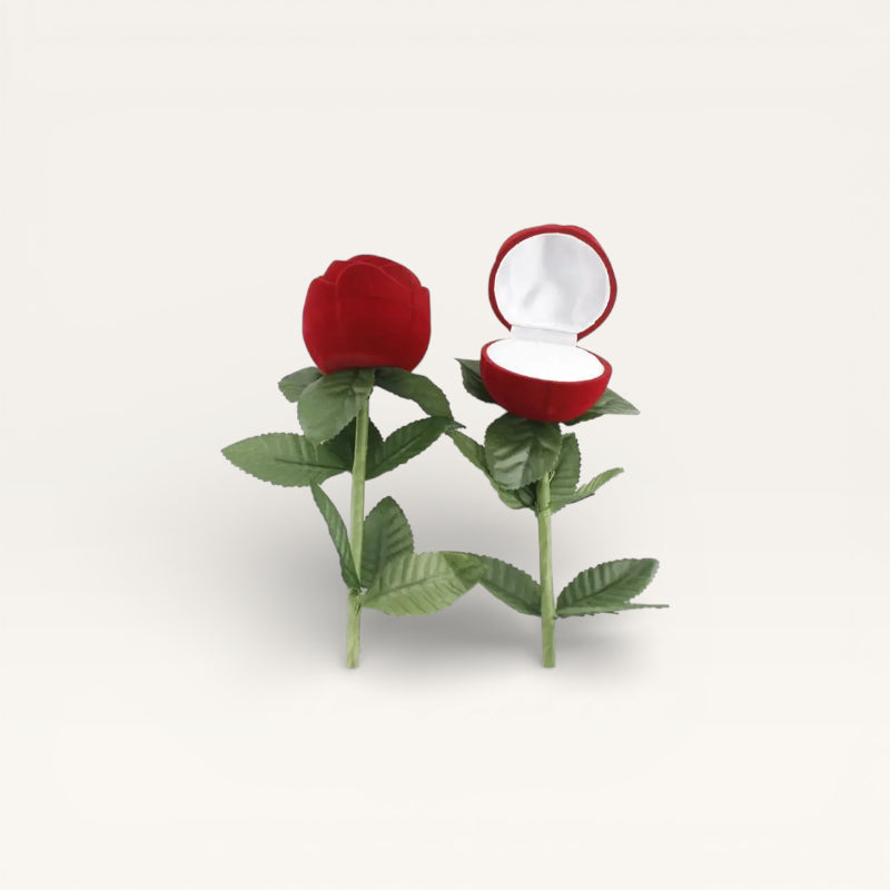 Écrin pour bague en forme de rose