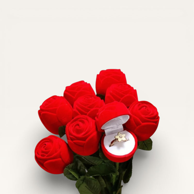 Écrin pour bague en forme de rose