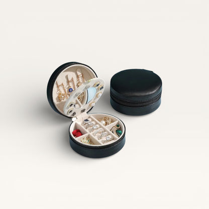 Boîte à bijoux de voyage en cuir