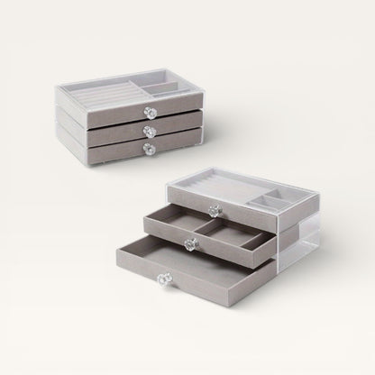 Boîte à bijoux transparente