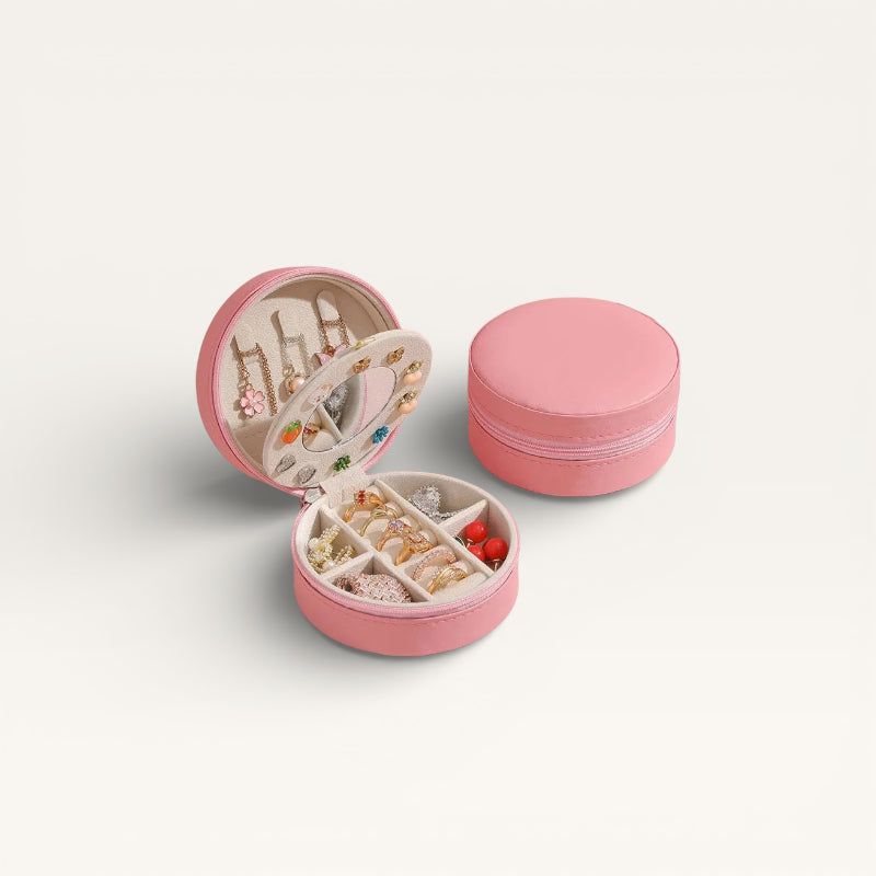 Boîte à bijoux de voyage en cuir