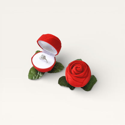 Écrin pour bague en forme de rose